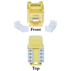 WholesaleCables.com 326-120YL Cat6 Keystone Jack Yellow RJ45 Female to 110 Punch Down