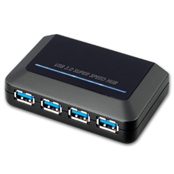 WholesaleCables.com 41U3-31004 USB 3.0 Super Speed Desktop Hub Black 4 Port Self Powered