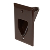 45-0001-BR 1-Gang Recessed Low Voltage Cable Plate Brown