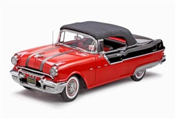 WholesaleCables.com Pontiac Star Chief Closed Convertible (1955, 1/18 scale diecast model car, Raven Black/ Red) 5054R