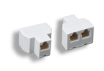 RJ-45 8P8C ONE Female to TWO Female Modular T-ADAPTER