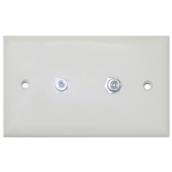 WholesaleCables.com ASF-20252 TV Wall Plate with 2 F-pin Couplers Ivory