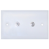 ASF-20252WH TV Wall Plate with 2 F-pin Couplers White