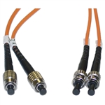 WholesaleCables.com FCST-11101 1meter  3.3ft Fiber Optic Cable FC / ST Multimode Duplex 62.5/125
