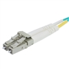 WholesaleCables.com LCLC-41001 1 meter LC 10-Gigabit Aqua OM4 Duplex Fiber Optic Cable
