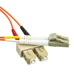 WholesaleCables.com LCSC-11103 3meter 10ft Fiber Optic Cable LC / SC Multimode Duplex 62.5/125