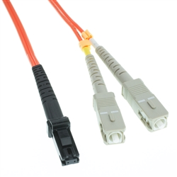 WholesaleCables.com MJSC-11101 1meter 3.3ft Fiber Optic Cable MT-RJ / SC Multimode Duplex 62.5/125