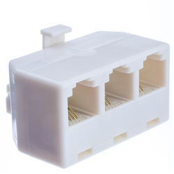 WholesaleCables.com PA-6P4C-3 Telephone Jack Line Separator RJ11/RJ12 Male to 3 RJ11/RJ12 Female Line 1 Line 2 Line 1 and 2