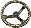 Carbon Fiber Gold Steering Wheel 350mm Deep Dish