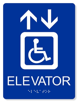 ADA Accessible Elevator Sign with Braille