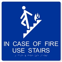 ADA In Case of Fire Use Stairs - 10X10"