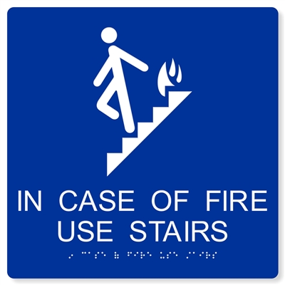 ADA In Case of Fire Use Stairs - 10X10"