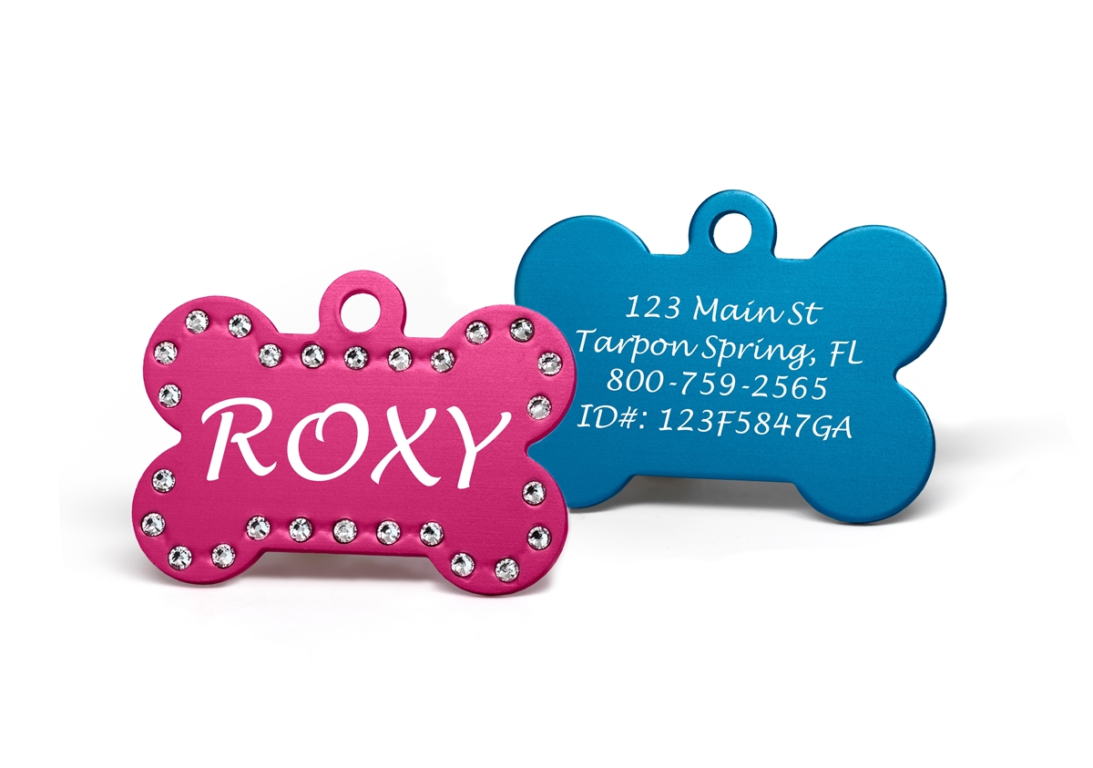 Providence Engraving Pet ID Tags - 8 Lines of Engraving Available Size Small or Large Bone Round Star Heart Hydrant Paw Cat Face