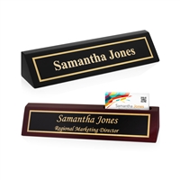 Personalized Wood Piano Finish Desk Wedge