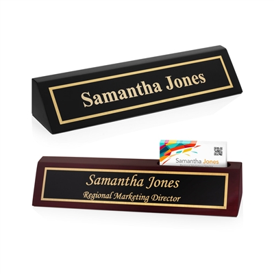 Personalized Wood Piano Finish Desk Wedge