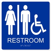 ADA Accessible Unisex Restroom Sign - 8X8"