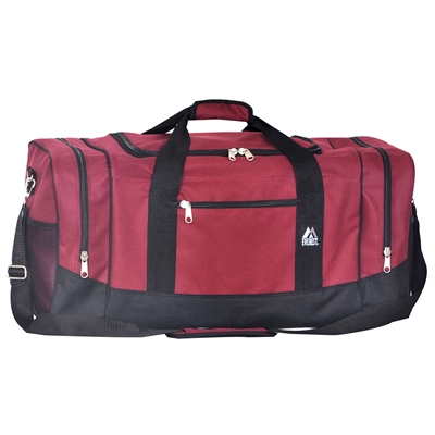 #025-BURGUNDY Wholesale 25-inch Duffel Bag - Case of 20 Duffel Bags