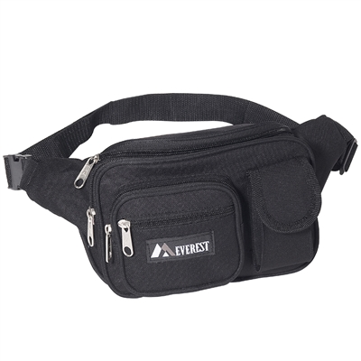 #044MDH-BLACK Wholesale Multiple Pocket Waist Pack - Case of 50 Waist Packs