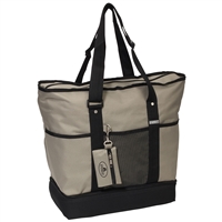 #1002DLX-KHAKI Wholesale Deluxe Sporting Tote Bag - Case of 30 Tote Bags