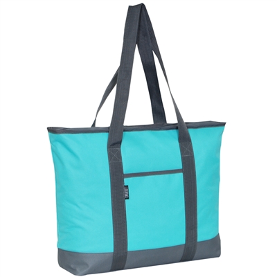 #1002DS-AQUA BLUE Wholesale Shopping Tote Bag - Case of 40 Tote Bags