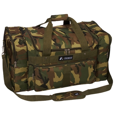 #1027-CAMO Wholesale 27-inch Woodland Camo Duffel Bag - Case of 10 Duffel Bags