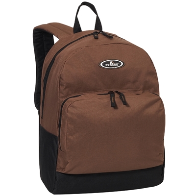 #1045A-BROWN Wholesale Backpack with Front Organizer - Case of 30 Backpacks