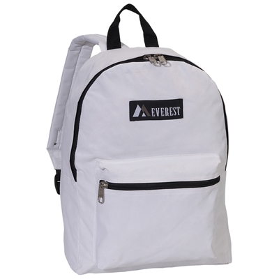 #1045K-WHITE Wholesale Basic Backpack - Case of 30 Backpacks