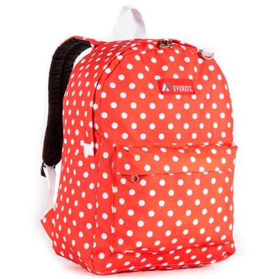 #2045P-TANGERINE/WHITE DOT Wholesale Classic Pattern Backpack - Case of 30 Backpacks