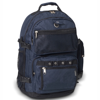 #3045R-NAVY Wholesale Oversized Deluxe Backpack - Case of 20 Backpacks