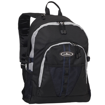 #3045W-NAVY/GRAY/BLACK Wholesale Large Storage Backpack - Case of 30 Backpacks