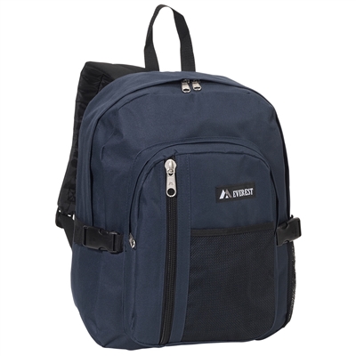 #5045SC-NAVY Wholesale Backpack with Front Mesh Pocket - Case of 30 Backpacks