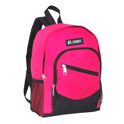 #6045S-HOT PINK Wholesale Mini Kids Slant Backpack - Case of 30 Backpacks