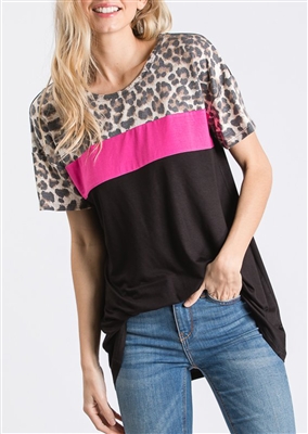 ST1581-11 LEOPARD CONTRAST TOP 2-2-2