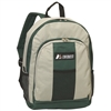 #BP2072-GRAY/GREEN Wholesale Backpack with Front & Side Pockets - Case of 30 Backpacks