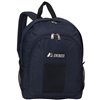#BP2072-NAVY Wholesale Backpack with Front & Side Pockets - Case of 30 Backpacks
