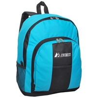 #BP2072-TURQUOISE Wholesale Backpack with Front & Side Pockets - Case of 30 Backpacks