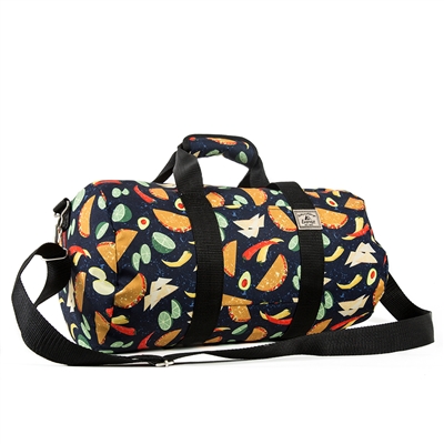 #P1609-TACOS Wholesale 16-inch Pattern Round Duffel Bag - Case of 40 Duffel Bags