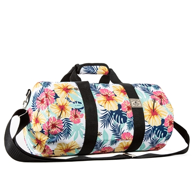 #P1609-TROPICAL Wholesale 16-inch Pattern Round Duffel Bag - Case of 40 Duffel Bags