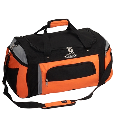 #S232-ORANGE/GRAY/BLACK Wholesale 24-inch Duffel Bag - Case of 20 Duffel Bags