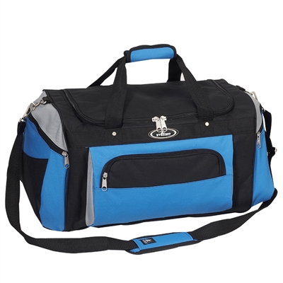#S232-ROYAL BLUE/GRAY/BLACK Wholesale 24-inch Duffel Bag - Case of 20 Duffel Bags