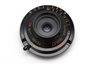 Near Mint MS-Optical 28mm 4 Super-Triplet MC Black Paint M Mount Lens #23389