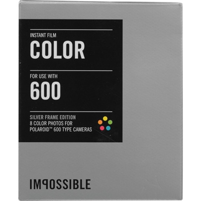 Impossible Instant Color Film with Silver Frames for Polaroid 600-Type Cameras