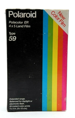 Polaroid Type 59 Polacolor ER 4x5 Color Land Film (20 Prints) #31564