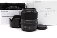 Mint Fuji FUJIFILM GF 45mm f2.8 R WR Lens with Hood, Case, & Box (Demo) #33612