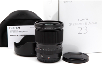 Mint Fuji FUJIFILM GF 23mm f4 R LM WR Lens with Hood, Case, & Box (Demo) #33617