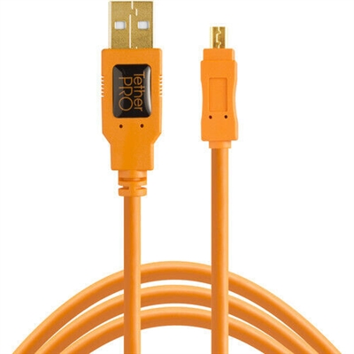 New Tether Tools TetherPro USB 2.0 Type-A Male to Mini-B Male Cable, 15' #33781