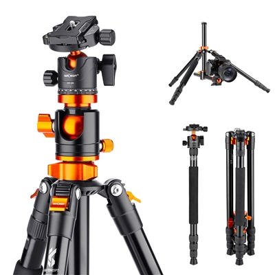 New K&F Concept Black and Orange Aluminum Tripod Monopod (T254A4+BH-28L) #36977