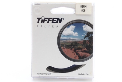 New Old Stock Tiffen 82mm 80B Filter with Case #37842