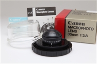 Mint Canon 35mm f2.8 Macrophoto Lens with Lens Bubble, Instructions, & Box 41002