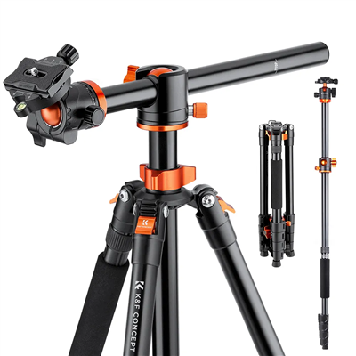 K&F CONCEPT ALUM TRIPOD WITH CROSS ARM FOR FLAT LAY PHOTOS (T255A3+BH28L) #41054